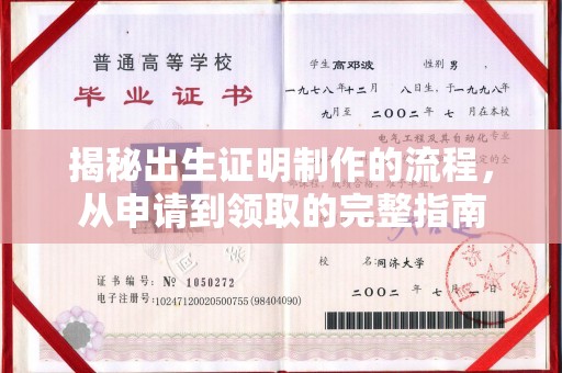 谷城揭秘出生证明制作的流程，从申请到领取的完整指南